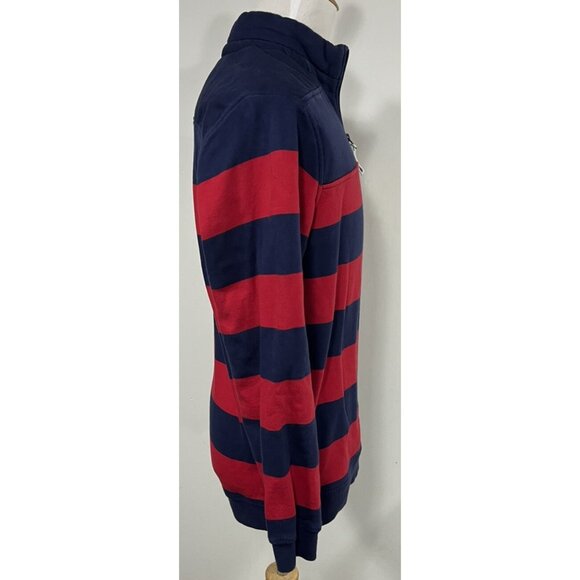Mens M Vineyard Vines Martha's Shep Ian Rugby 1/4 Zip Red Blue Stripes Logo - Picture 3 of 8